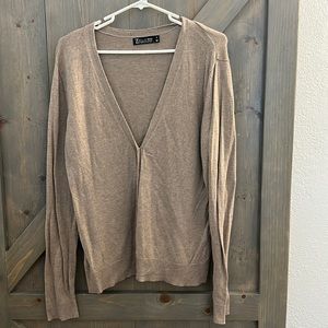 Light brown cardigan button up sweater.